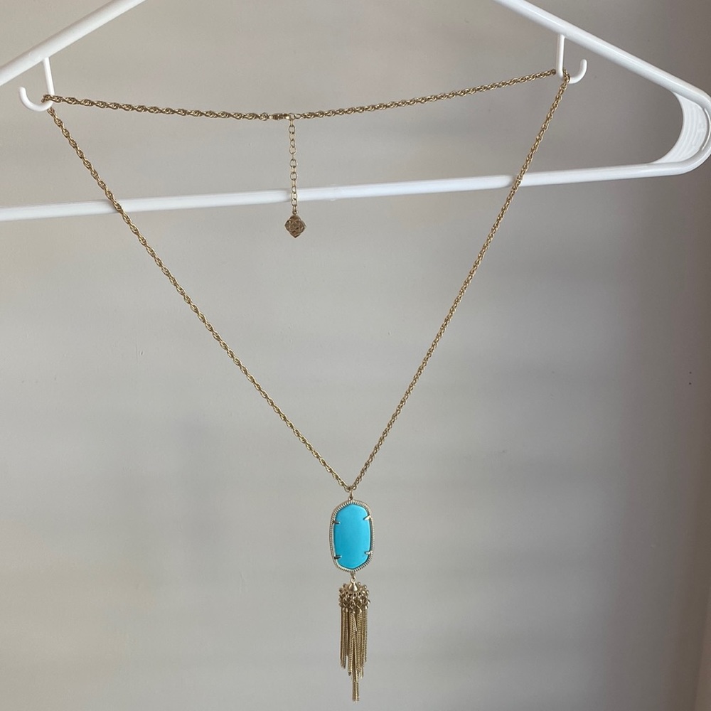 Beautiful Kender Scott long necklace! Like new! Turquoise and gold.